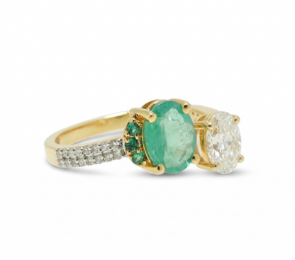 Oval Emerald Diamond Ring