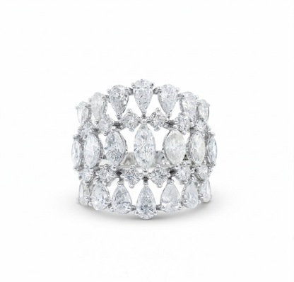 Wide Natural Diamond Ring
