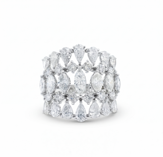 Wide Natural Diamond Ring