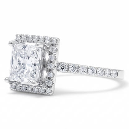Princess Halo Solitaire Diamond Ring