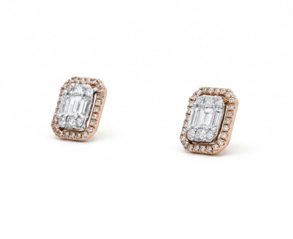 Diamond Halo Earrings