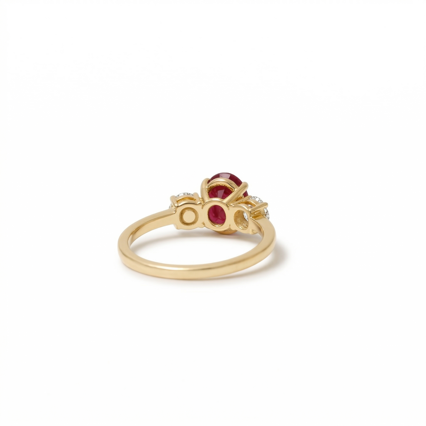 Oval Ruby Natural Diamond Ring