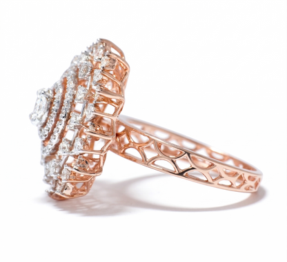 Flower Halo Natural Diamond Ring