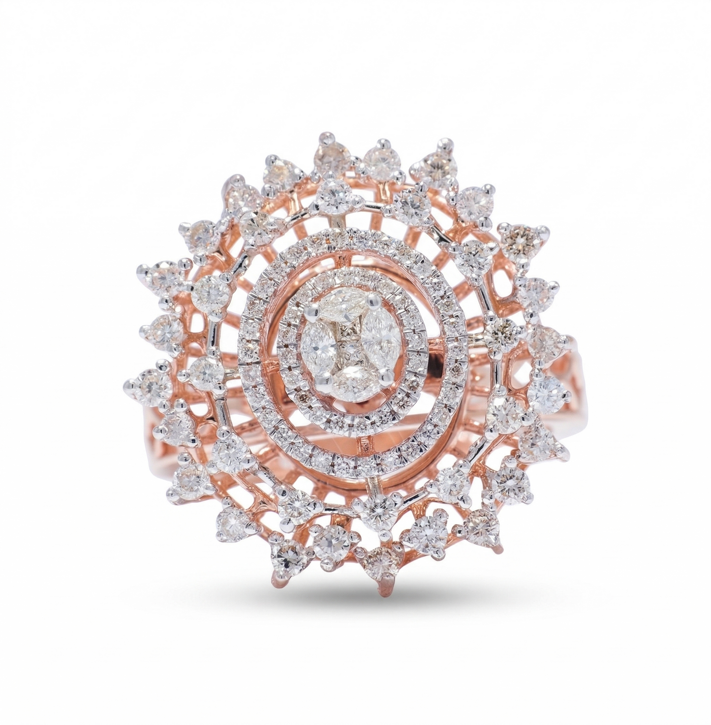 Flower Halo Natural Diamond Ring
