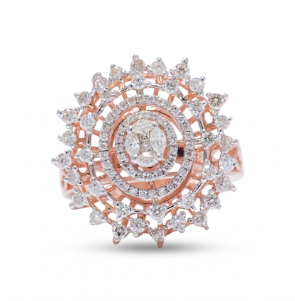 Flower Halo Natural Diamond Ring