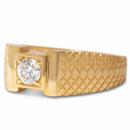 Men's Round Solitaire Natural Diamond Ring