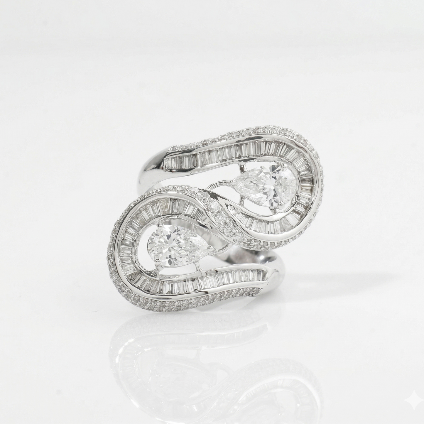 Pear Bypass Diamond Ring