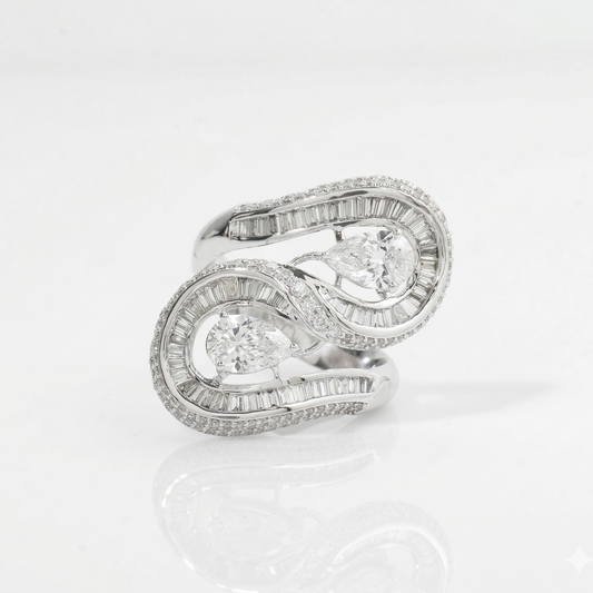 Pear Bypass Diamond Ring