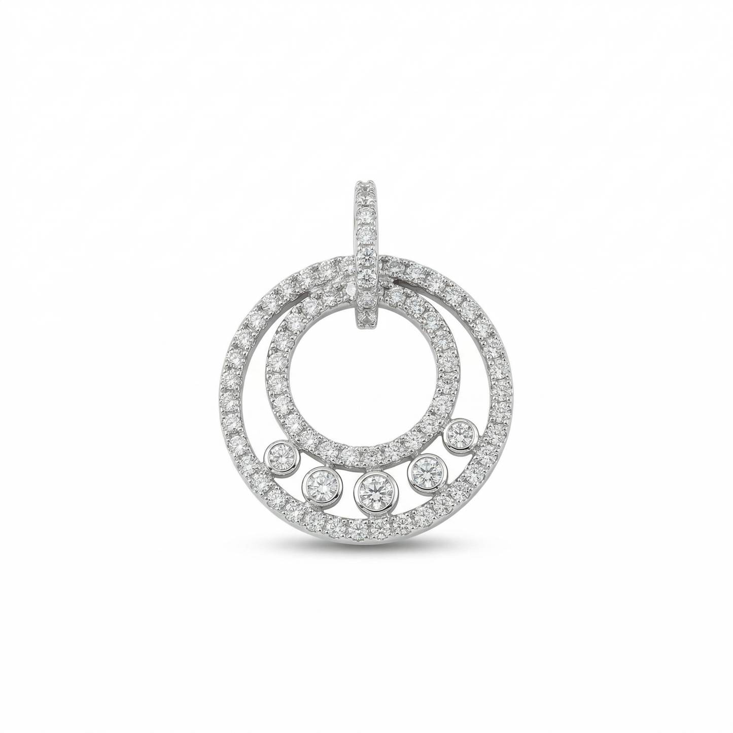 Circle Diamond Halo Pendant