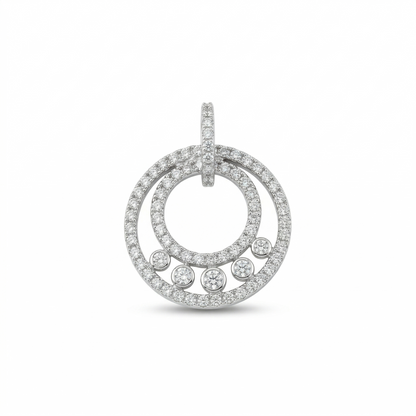Circle Diamond Halo Pendant