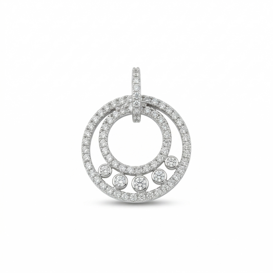 Circle Diamond Halo Pendant