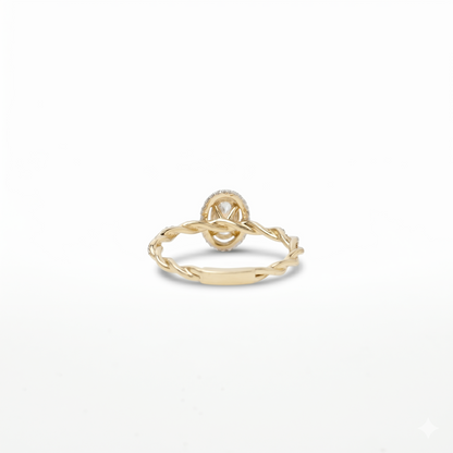 Oval Halo Natural Diamond Ring
