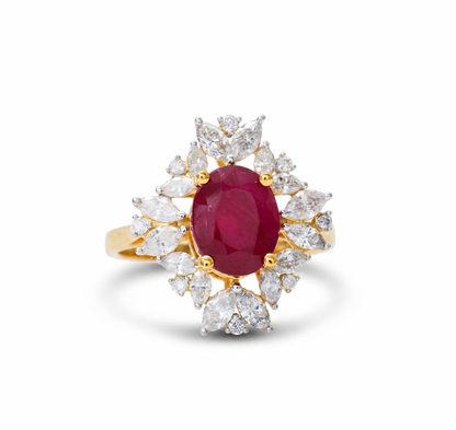 Oval Ruby Diamond Ring