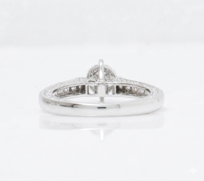 Natural Diamond Round Halo Engagement Ring 14K Gold