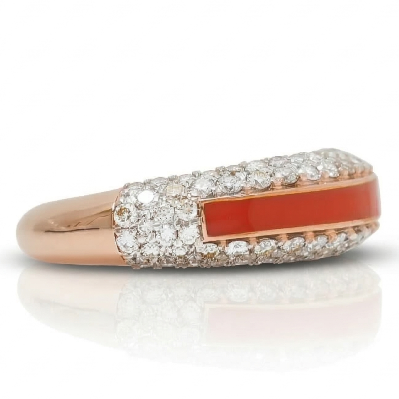 Colored Enamel Natural Diamond Ring