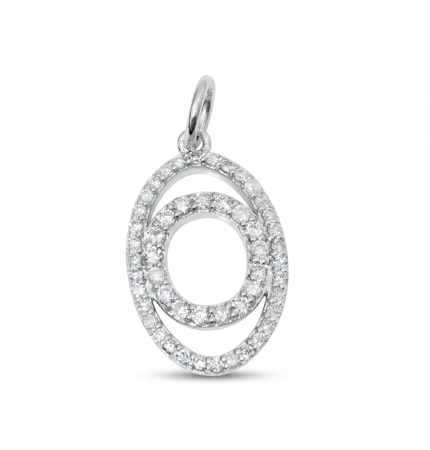 Oval Loop Natural Diamond Pendant