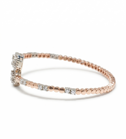 Halo Rectangular Natural Diamond Cuff Bracelet
