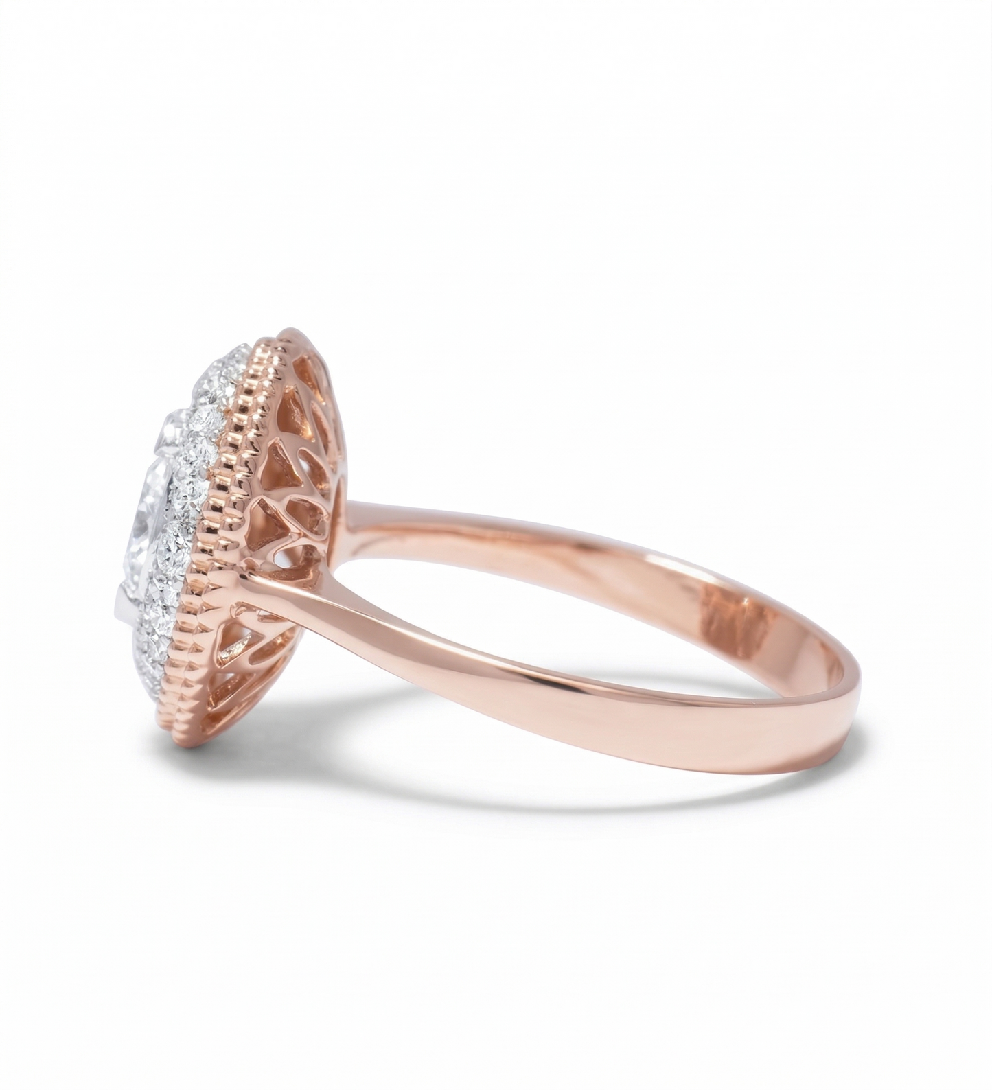 Oval Cluster Natural Diamond Ring