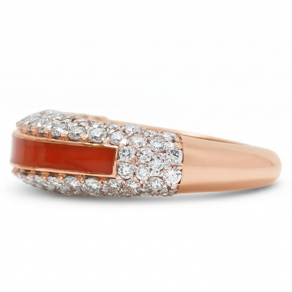 Colored Enamel Natural Diamond Ring