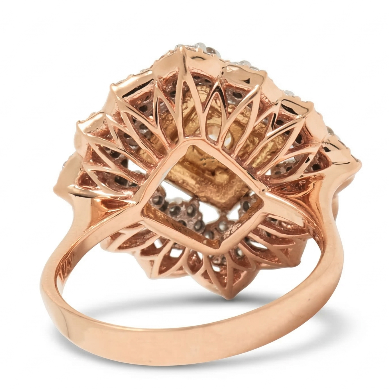 Floral Cluster Halo Natural Diamond Ring