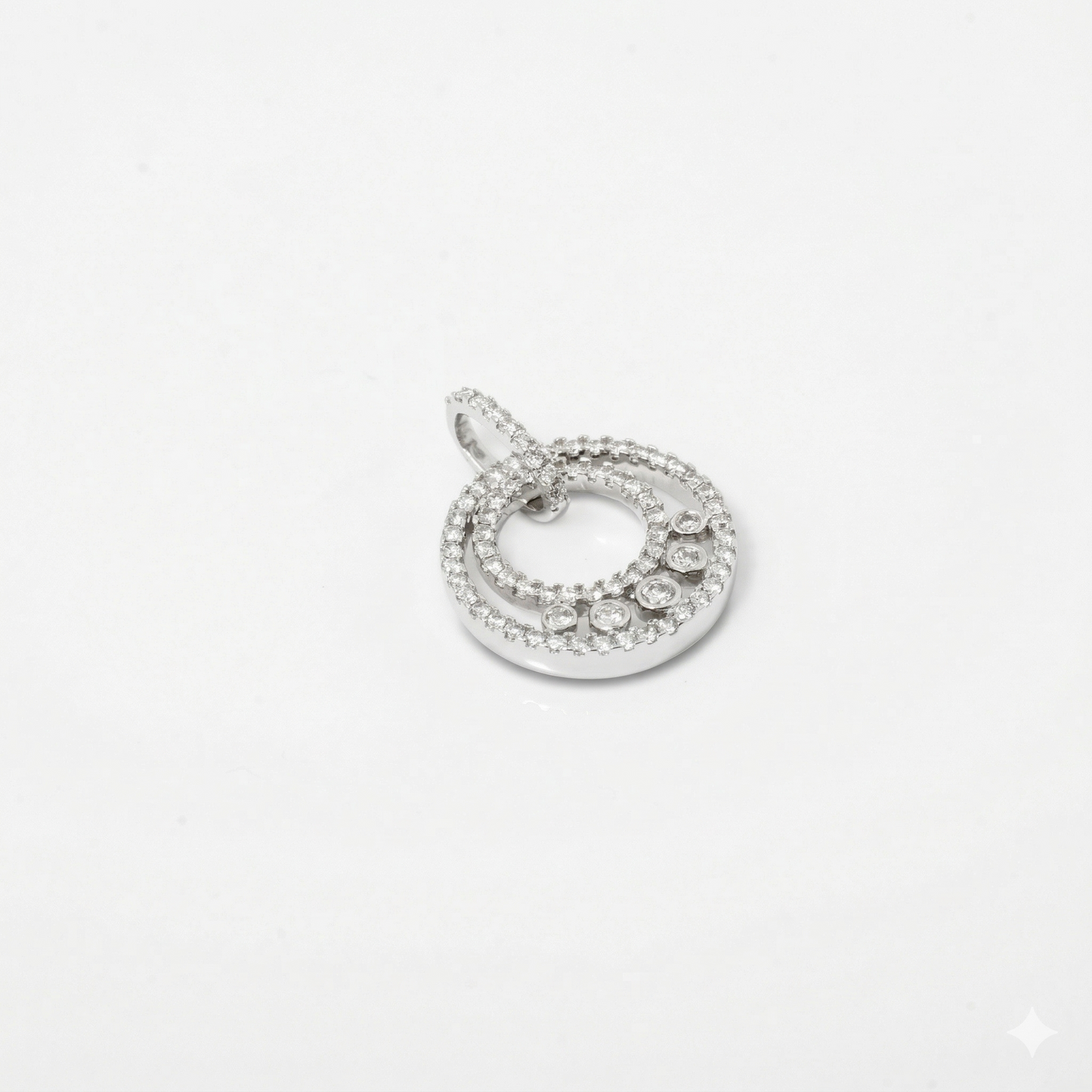 Circle Diamond Halo Pendant