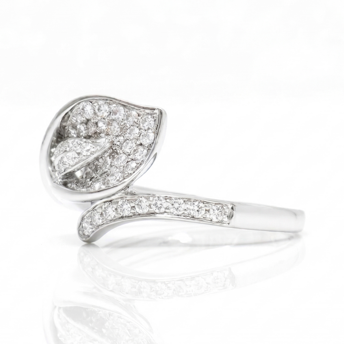 Leaf Natural Diamond Wrap Ring