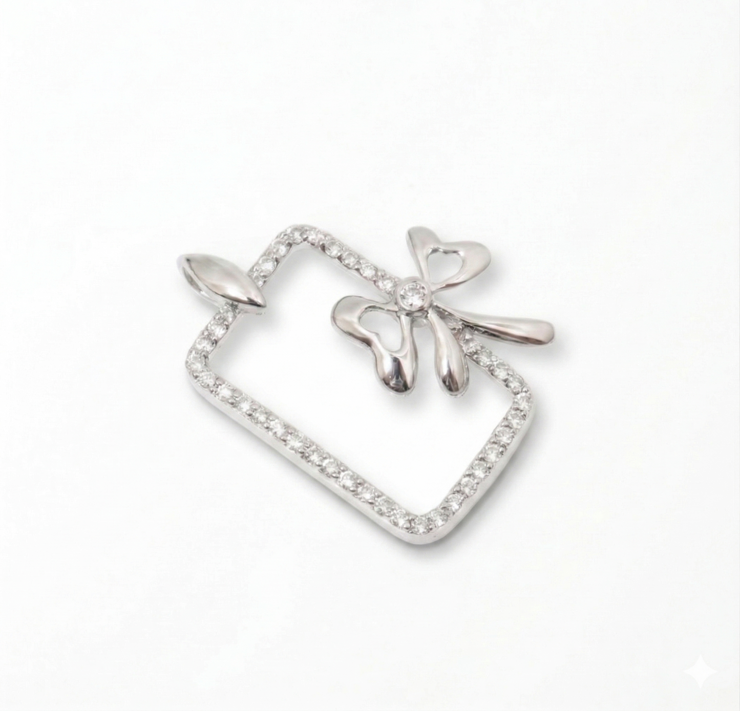 Bow Frame Natural Diamond Pendan