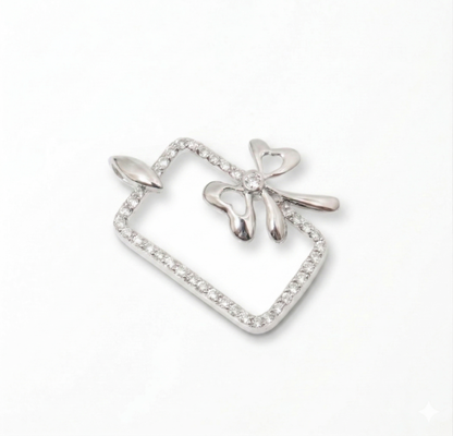 Bow Frame Natural Diamond Pendan