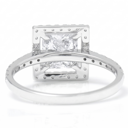 Princess Halo Solitaire Diamond Ring