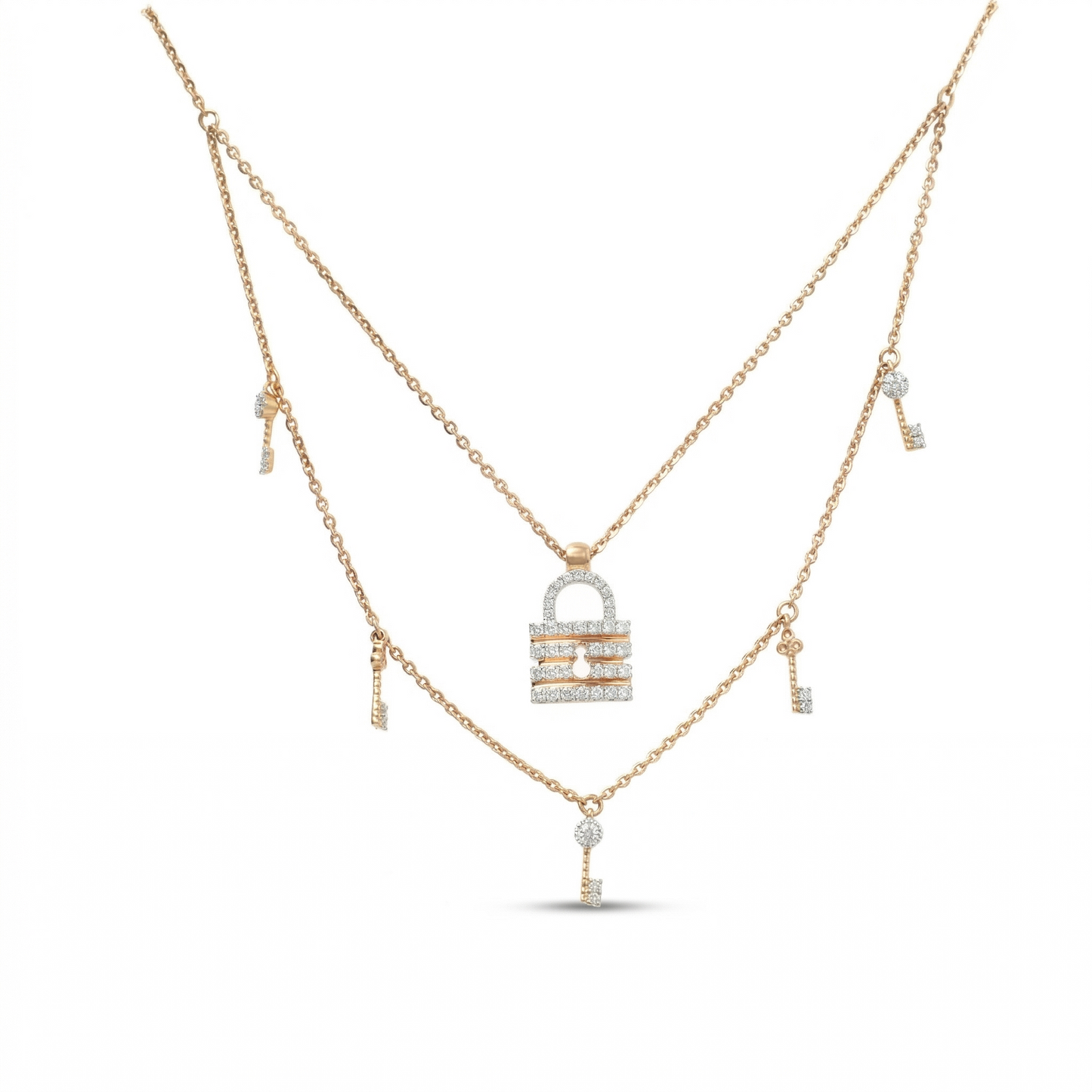 Lock & Key Diamond Necklace