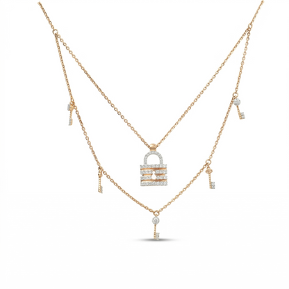 Lock & Key Diamond Necklace