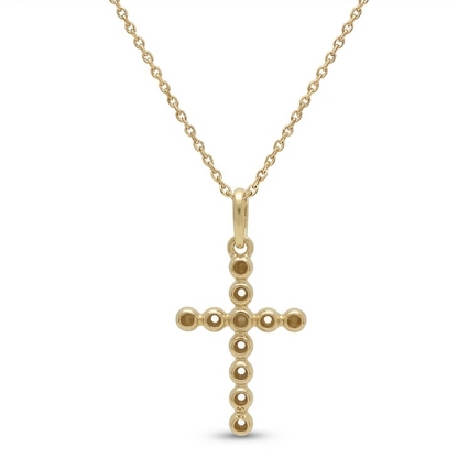 Cross Natural Diamond Pendant Necklace