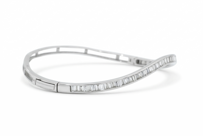 Baguette Natural Diamond Eternity Minimalistic Bracelet