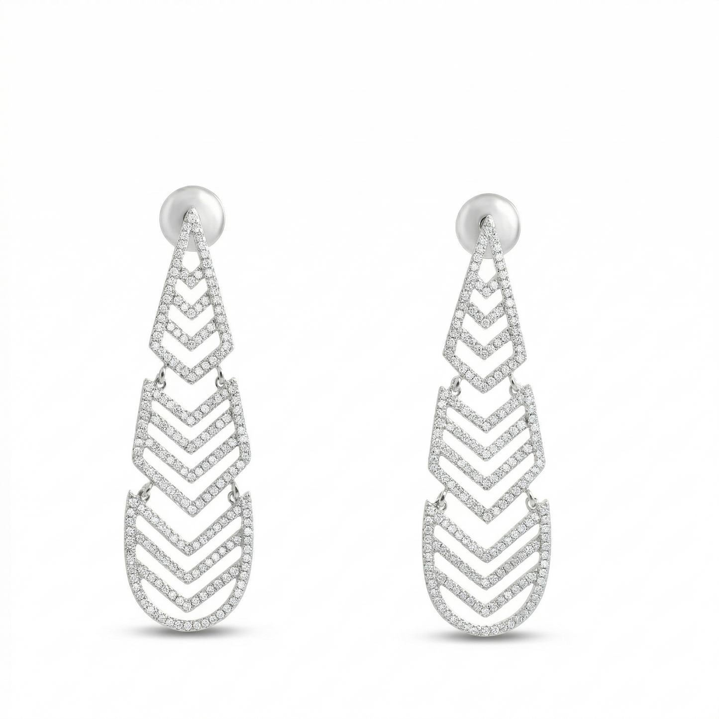 Geometric Chandelier Natural Diamond Earrings