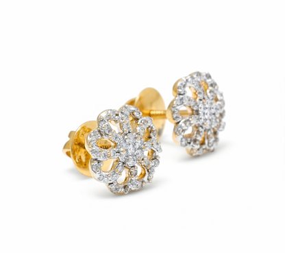 Flower Diamond Stud Earrings
