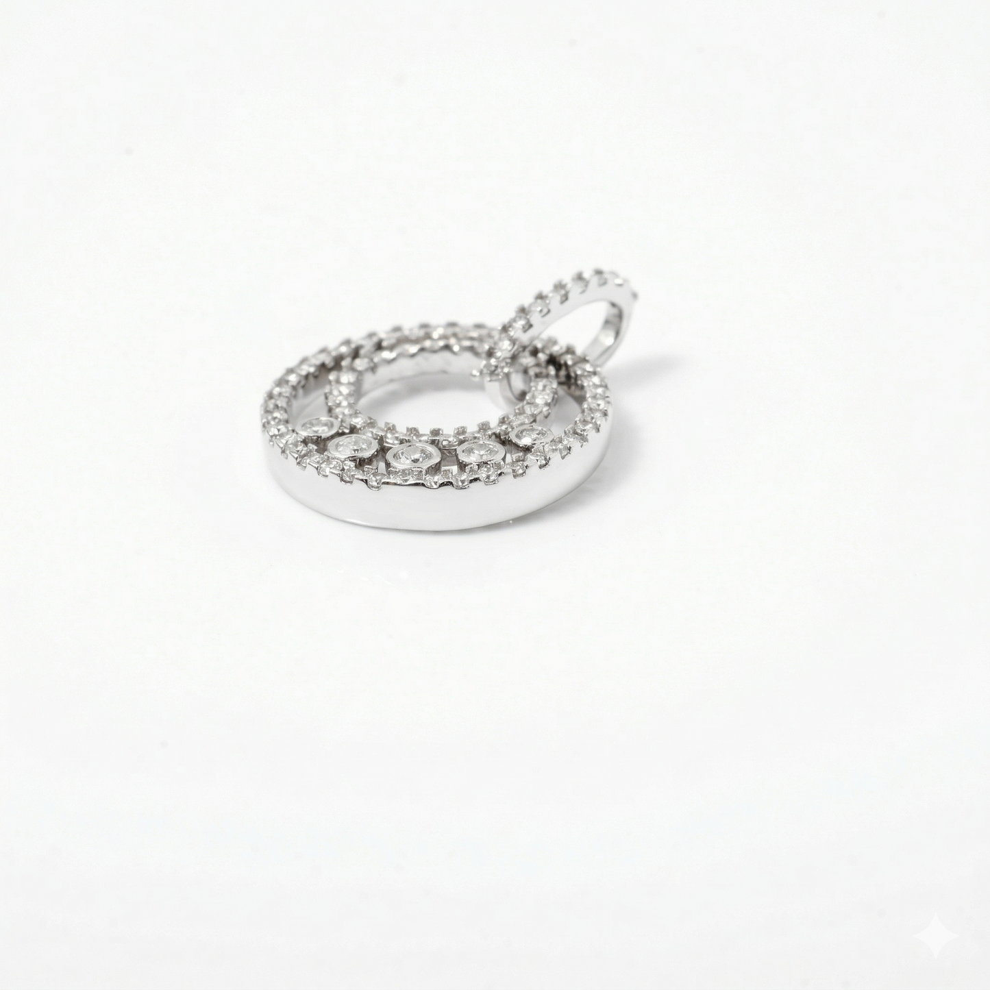 Circle Diamond Halo Pendant
