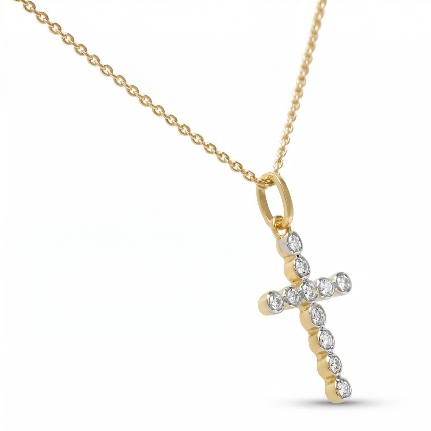 Cross Natural Diamond Pendant Necklace