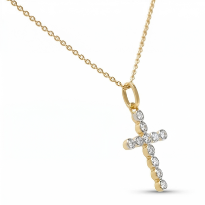 Cross Natural Diamond Pendant Necklace