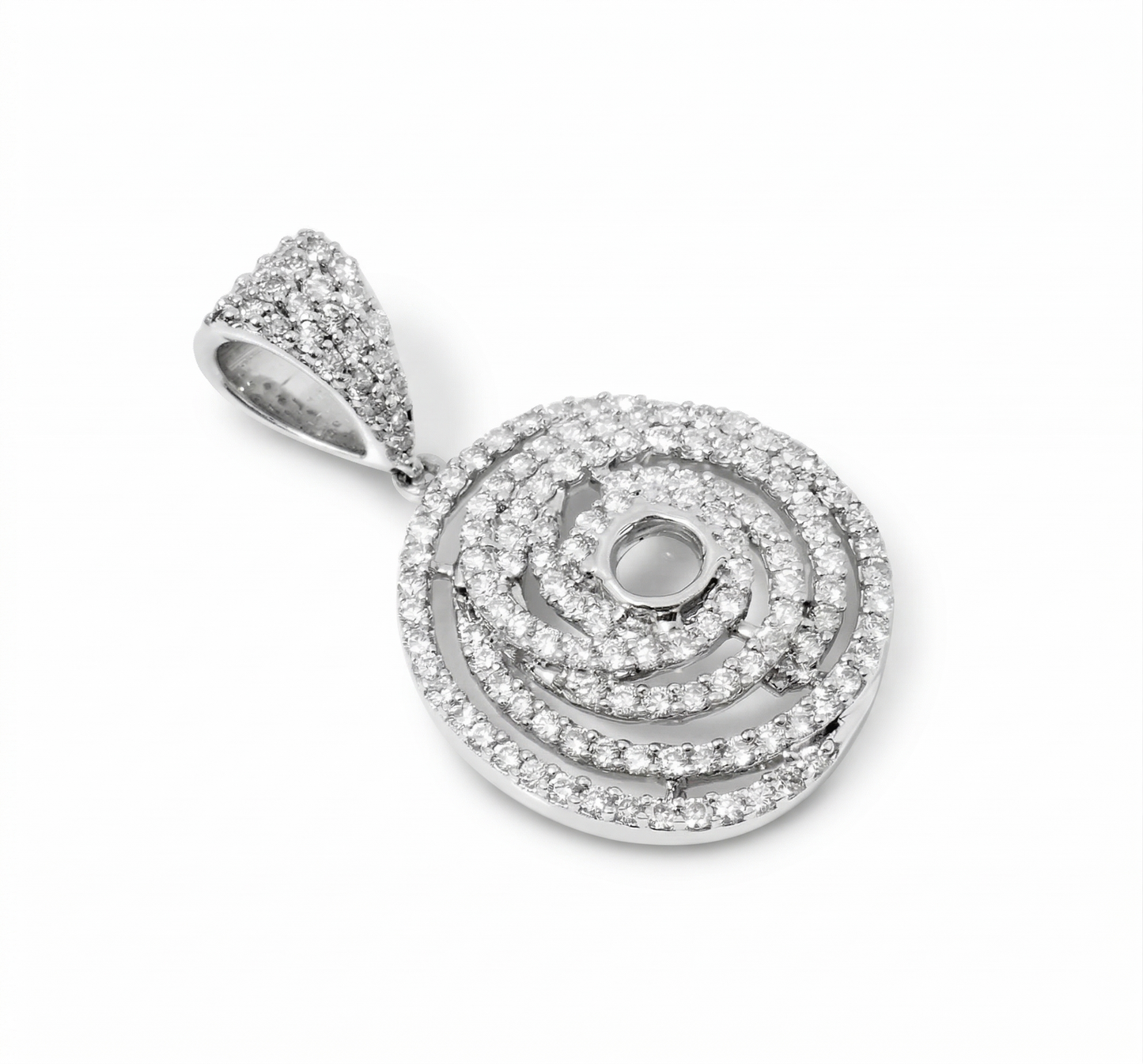 Spiral Pave Pendant Necklace