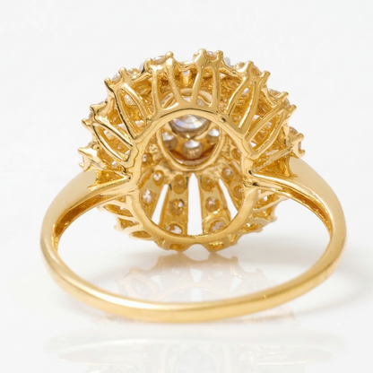 Floral Diamond Cluster Ring