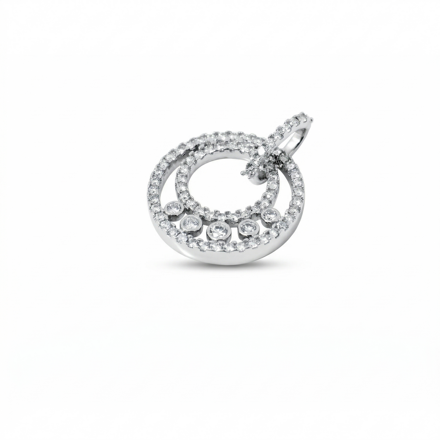 Circle Diamond Halo Pendant