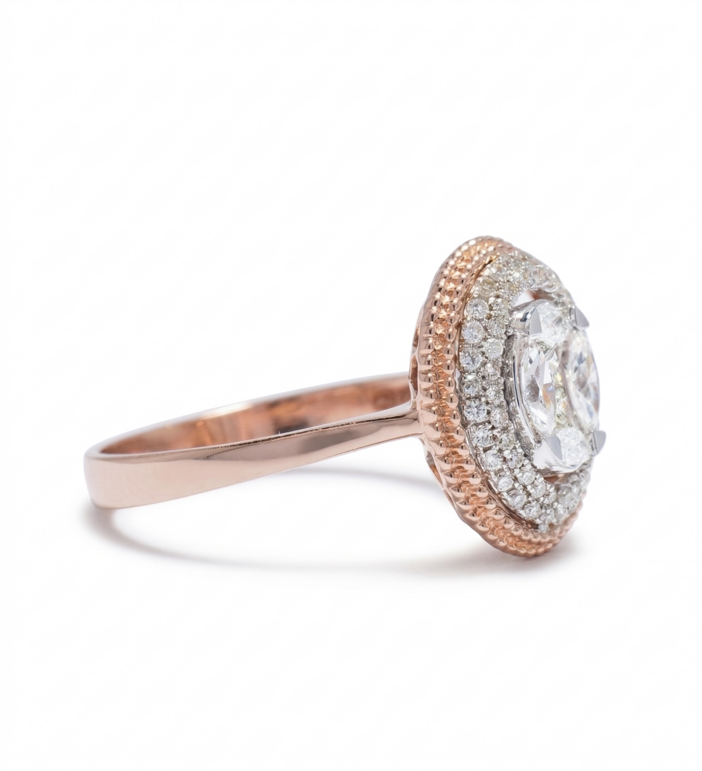 Oval Cluster Natural Diamond Ring