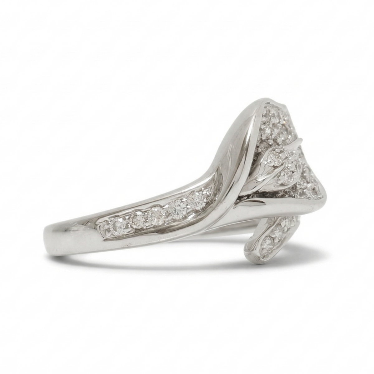 Leaf Natural Diamond Wrap Ring