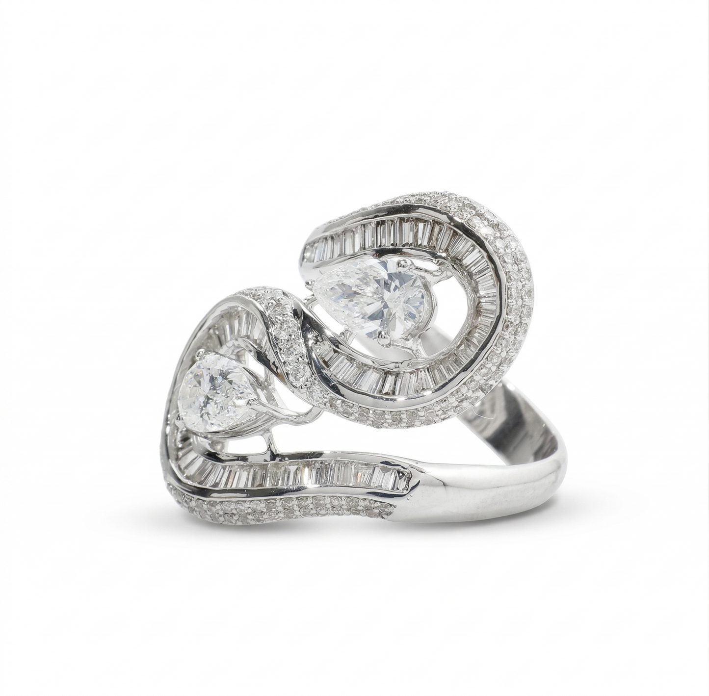 Pear Bypass Diamond Ring