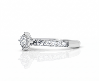 Natural Diamond Round Halo Engagement Ring 14K Gold