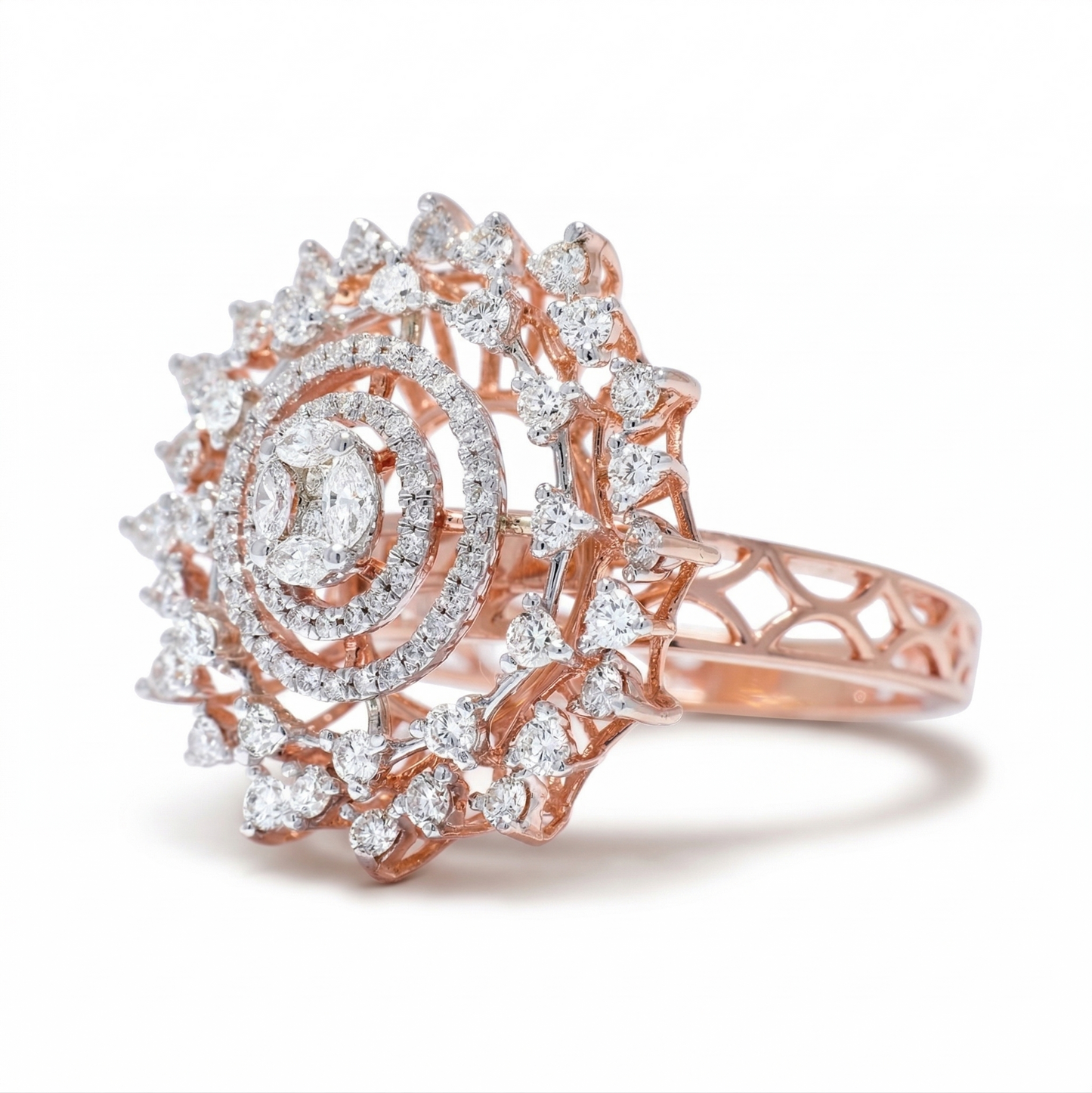 Flower Halo Natural Diamond Ring