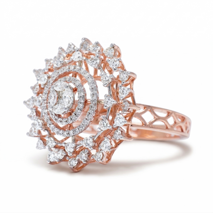Flower Halo Natural Diamond Ring