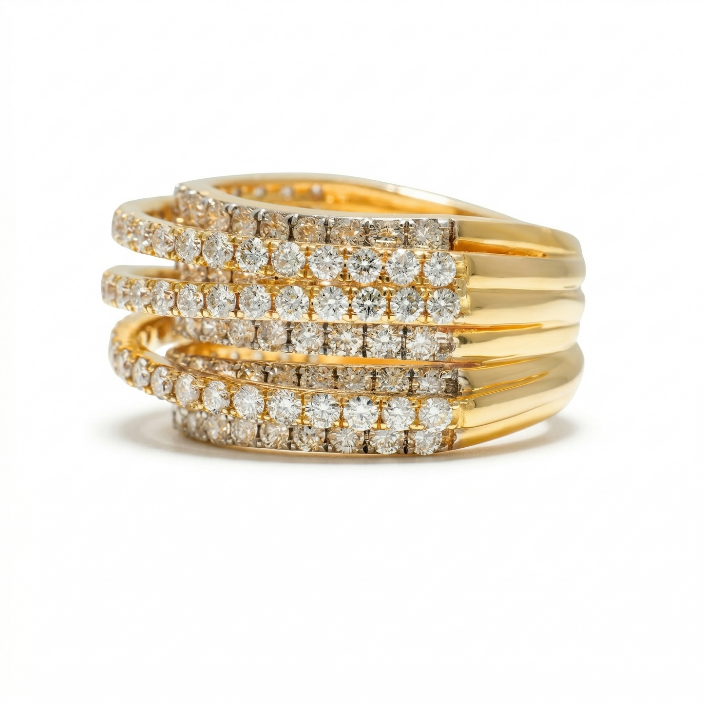 Multi-Layer Natural Diamond Wrap Ring