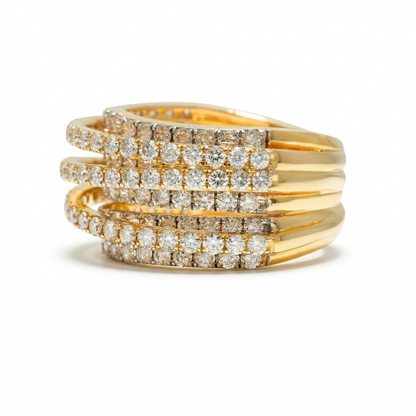 Multi-Layer Natural Diamond Wrap Ring