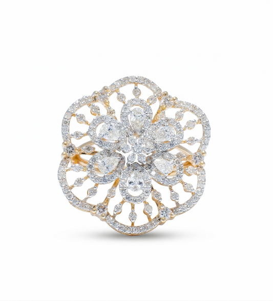 Flower Cluster Diamond Ring